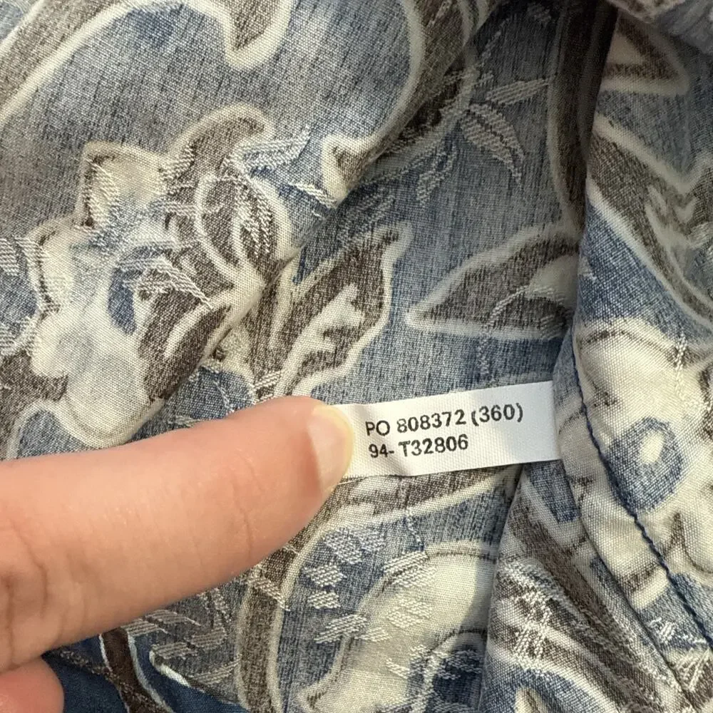 Tommy‎ Bahama Blue Floral Long Sleeve Button Shirt Men's XXL